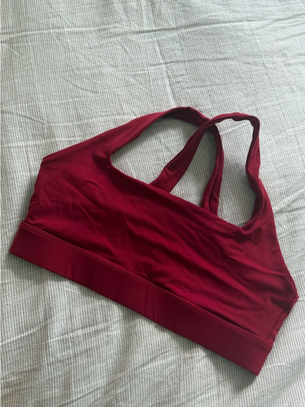 Vuori Double-Strap Sports Bra in Deep Wine Red